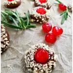 Beautiful Christmas Cookies Recipe - Chocolate Cherry Almond Crown Cookies