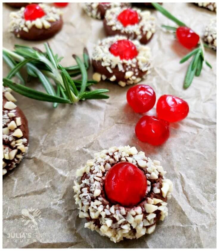 Beautiful Christmas Cookies Recipe - Chocolate Cherry Almond Crown Cookies