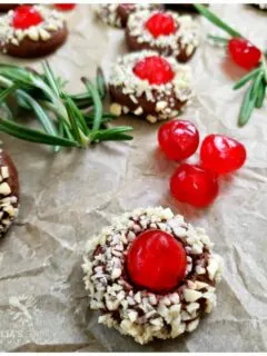 Beautiful Christmas Cookies Recipe - Chocolate Cherry Almond Crown Cookies