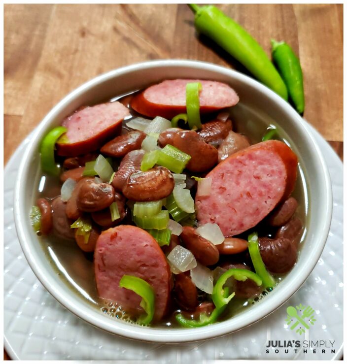 Recipe photo for Southern speckled butter beans with smoked sausage