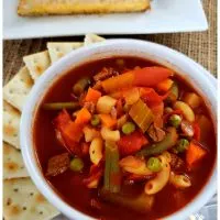 4 Ingredient Homemade Soup in a white soup bowl