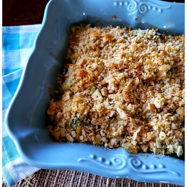 Crockpot Broccoli Casserole with Stuffing - The Vintage Cook