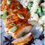 Low Carb Ranch Mix Baked Chicken topped with scallions