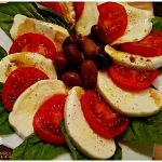 simple caprese salad with tomatoes mozzarella basil