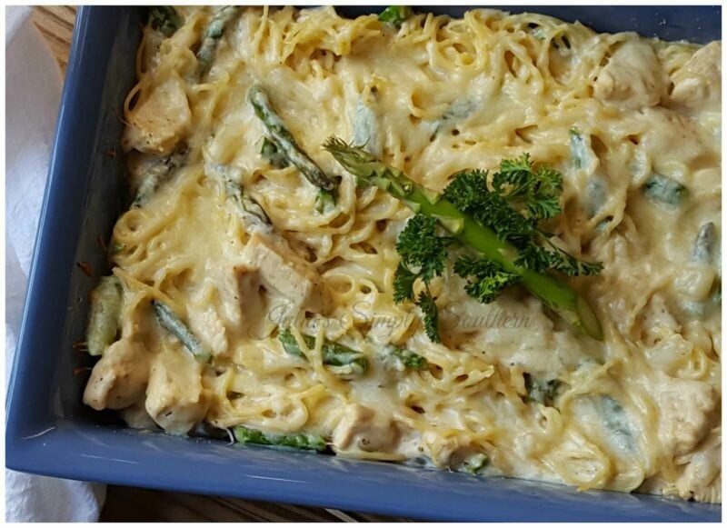 Chicken & Asparagus Spaghetti Bake - Julias Simply Southern