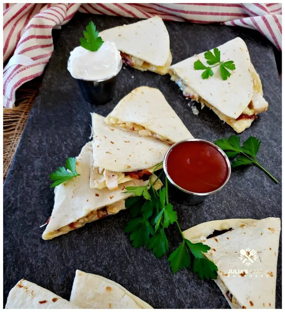 Easy chicken tortilla melt - quesadilla appetizer