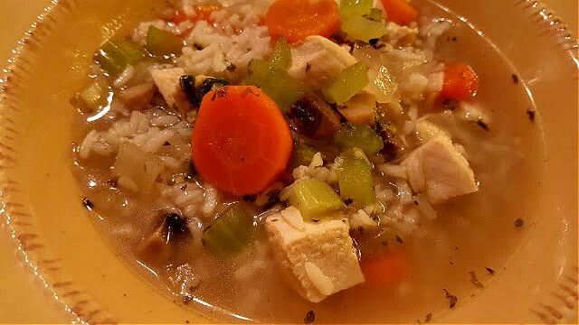 Chicken and Rice Soup in a bowl
