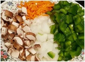 Chopped Vegetables for Spaghetti Meat Sauce