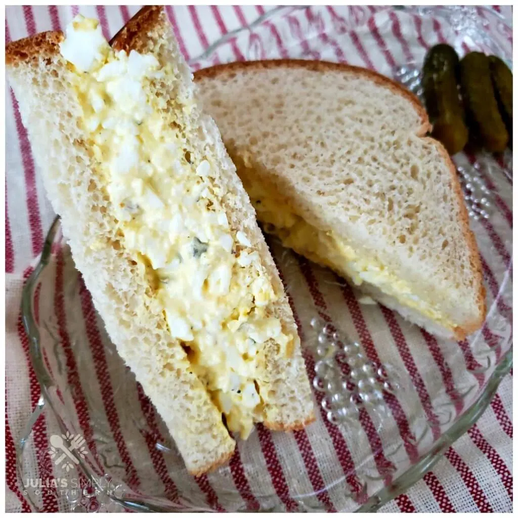 Classic Egg Salad Sandwich with Pickle
