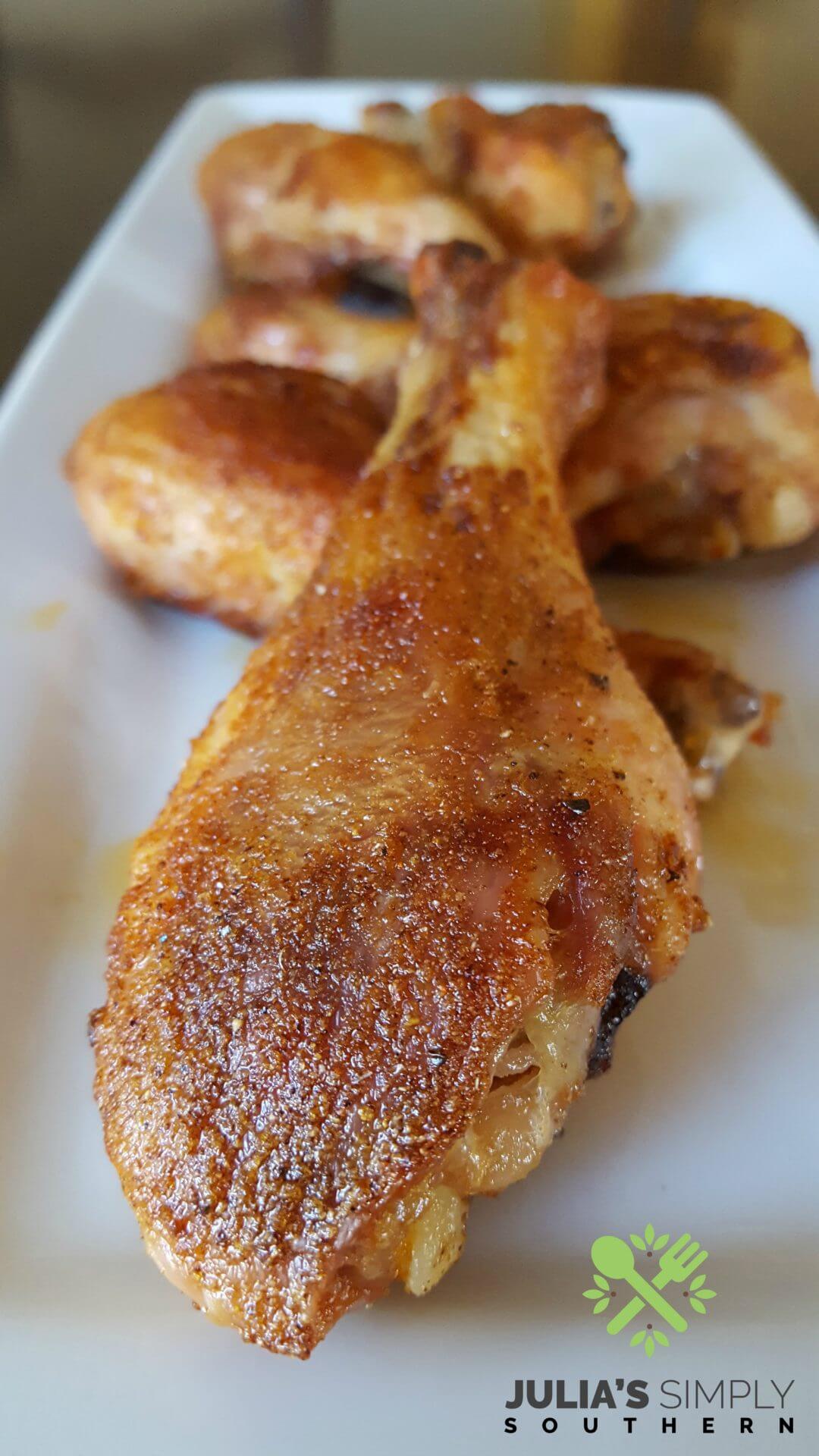 Simple Crispy Baked Chicken Drumsticks - Julias Simply Southern