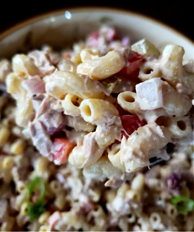 Ingredients for tuna macaroni salad recipe