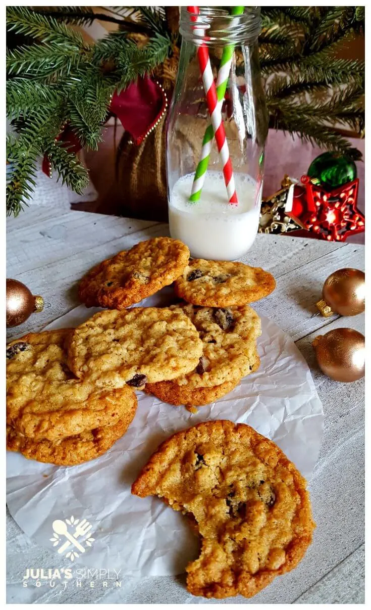 Homemade Cookies for Santa - Oatmeal Raisin Cookies