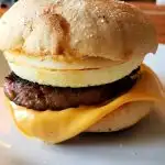 English Muffin Breakfast Sandwich with Sausage, Egg and Cheese