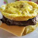 Keto Friendly Low Carb Egg Muffin Breakfast Sandwiches with sausage and cheese - quick breakfast recipe