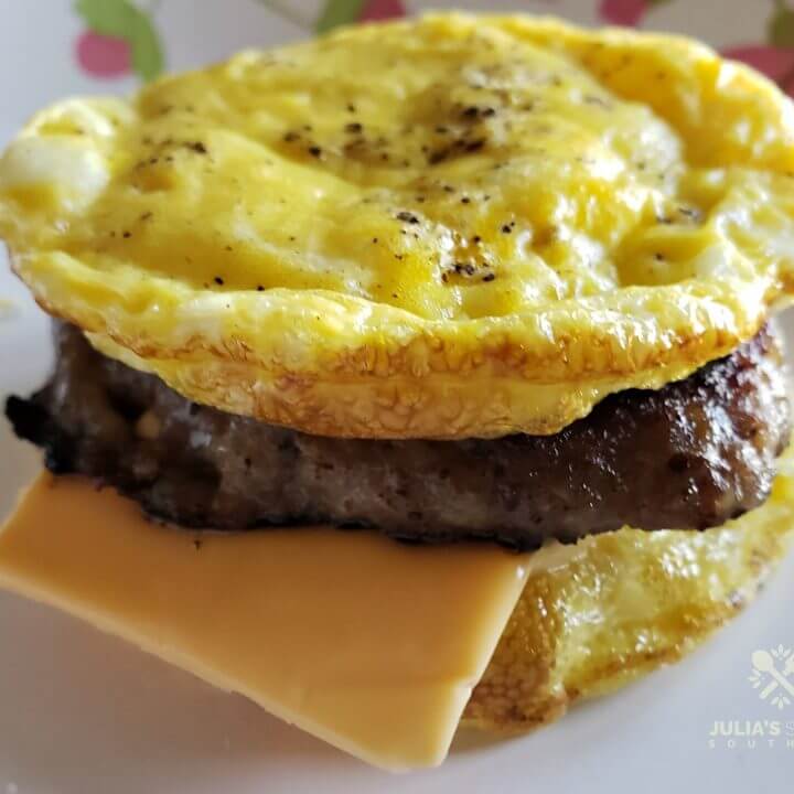 Low Carb Chicken Sausage, Egg, and Cheese Breakfast Skillet