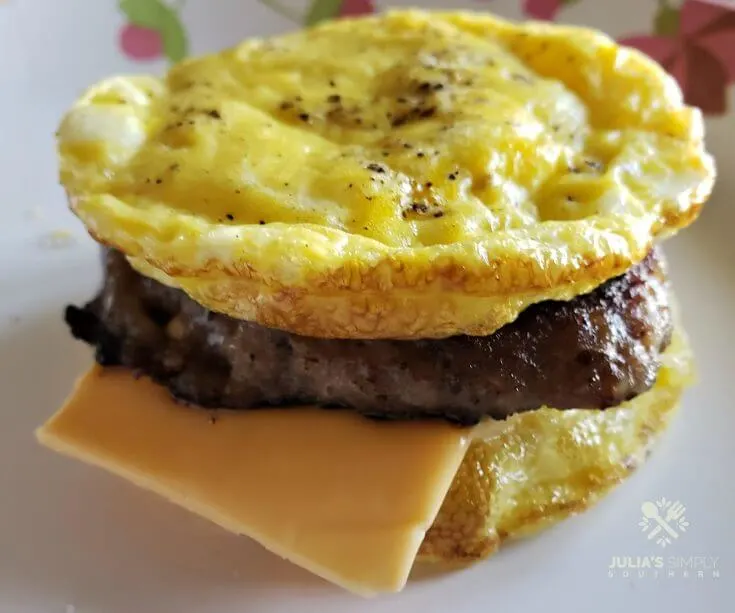 Keto Sausage “McGriddle” Breakfast Sandwich