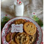 Toll House Chocolate Chip Cookies on a Christmas plate for Santa - Holiday Baking