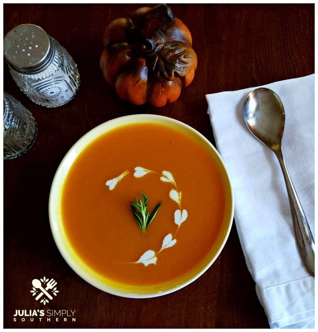 Roasted Pumpkin Soup Recipe Julias Simply Southern