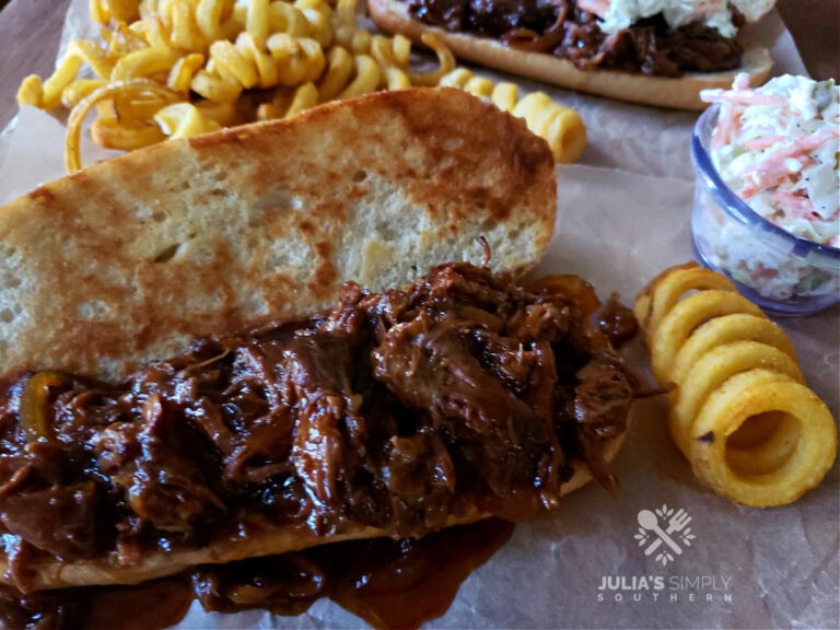 slow cooker barbecue beef sandwiches on toasted buns