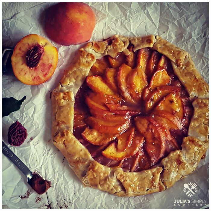 Peach Galette with refrigerated pie crust using fresh peaches