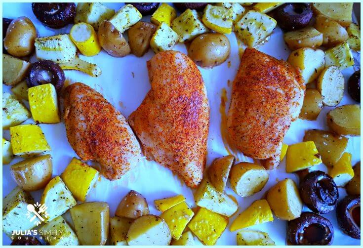 Healthy Sheet Pan Dinners - Creole Chicken with Roasted Vegetables