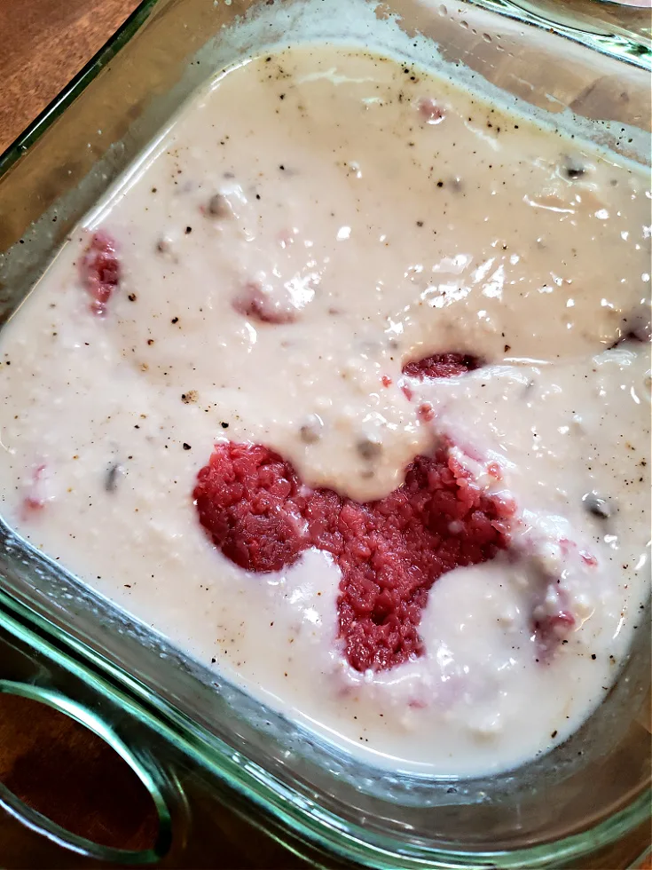 oven baked cubed steak - tender smothered in cream of mushroom soup