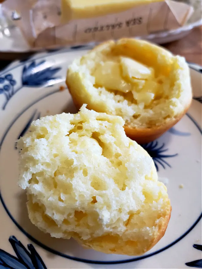 bread on a plate with butter