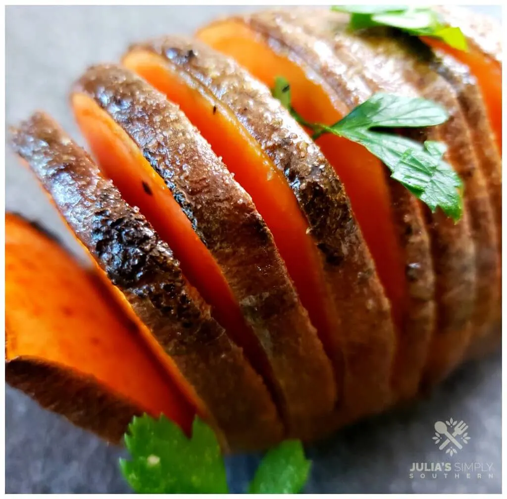 Beautiful Hasselback sweet potato side dish recipe