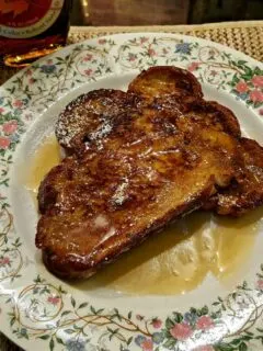 French Toast on a floral plate