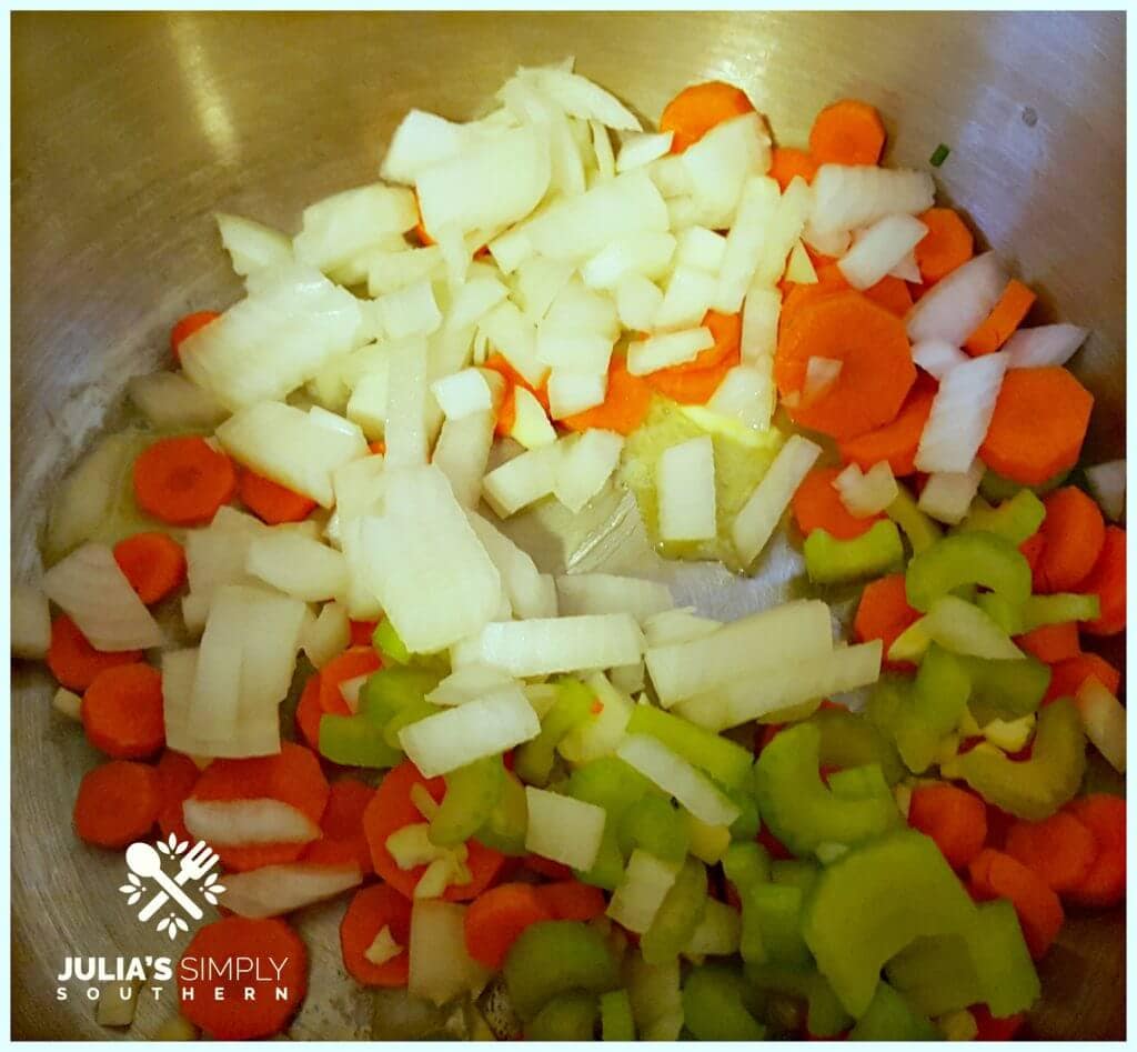 Diced Vegetables for pumpkin soup