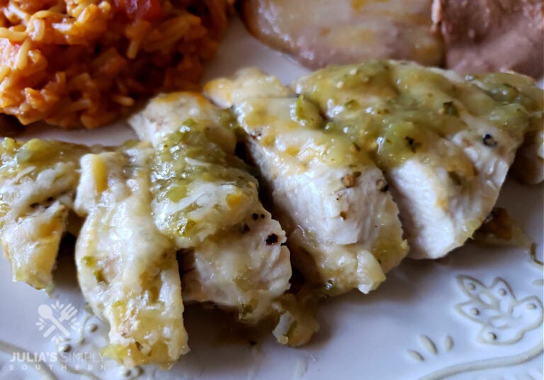 Salsa Verde Chicken - Best ever baked boneless chicken breast