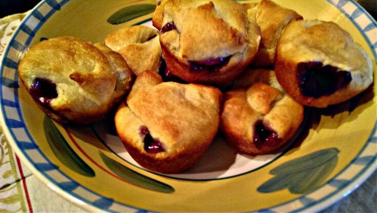 Bowl with Crescent Rolls and Pie Filling Turnovers