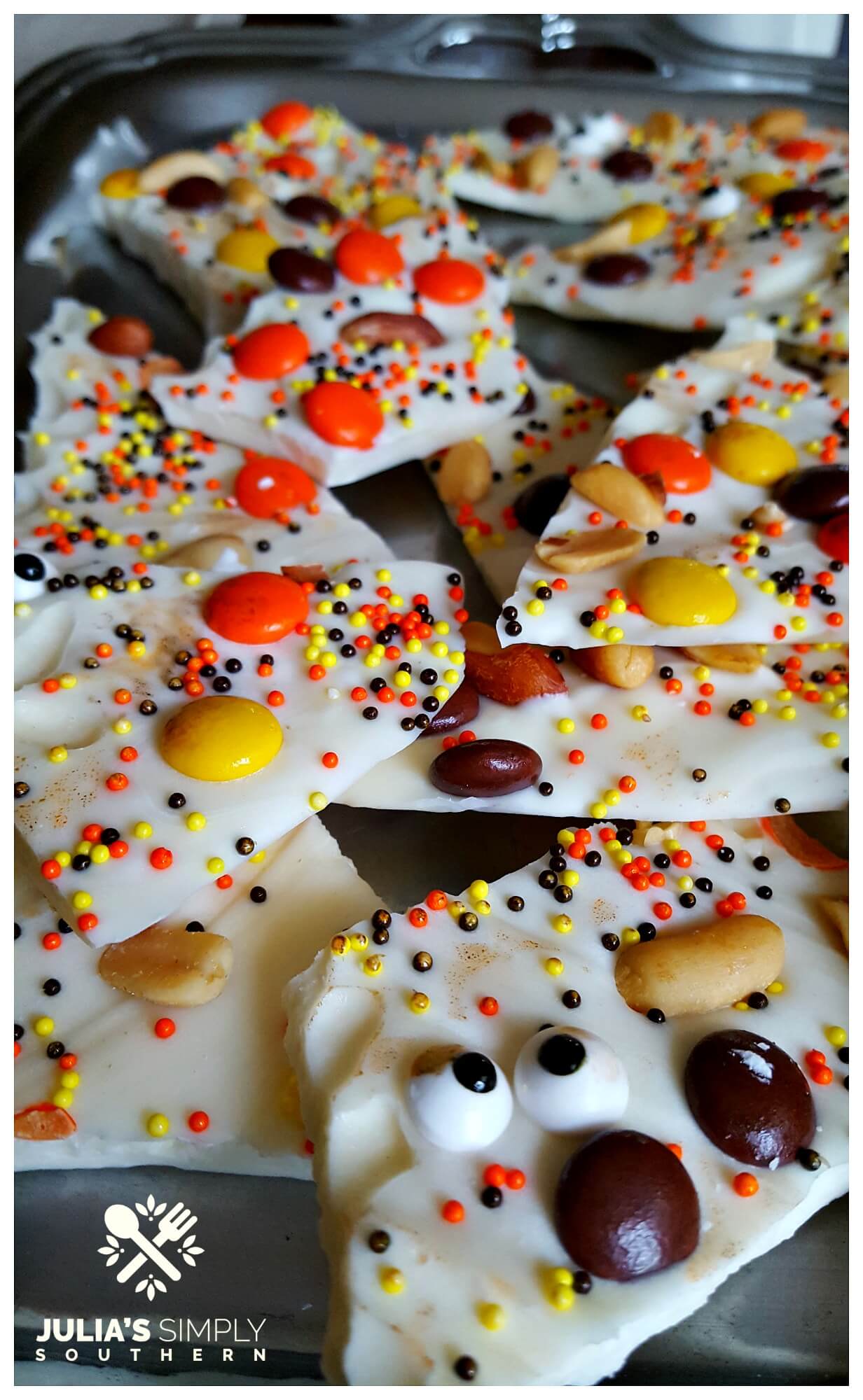 Fun cooking activity with kids for Halloween - Bark - Julia's Simply Southern