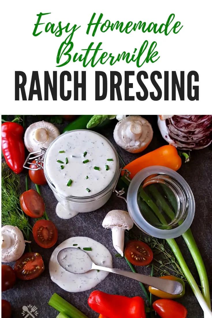 Easy Homemade Buttermilk Ranch Dressing from Scratch #easyrecipe #saladdressing #Ranch