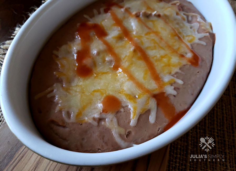Canned Refried Beans - prepared like a Mexican restaurant - Best ever!