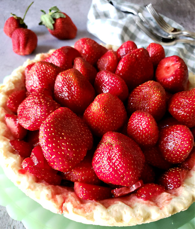 Pie made with fresh strawberries, like Shoney's strawberry pie