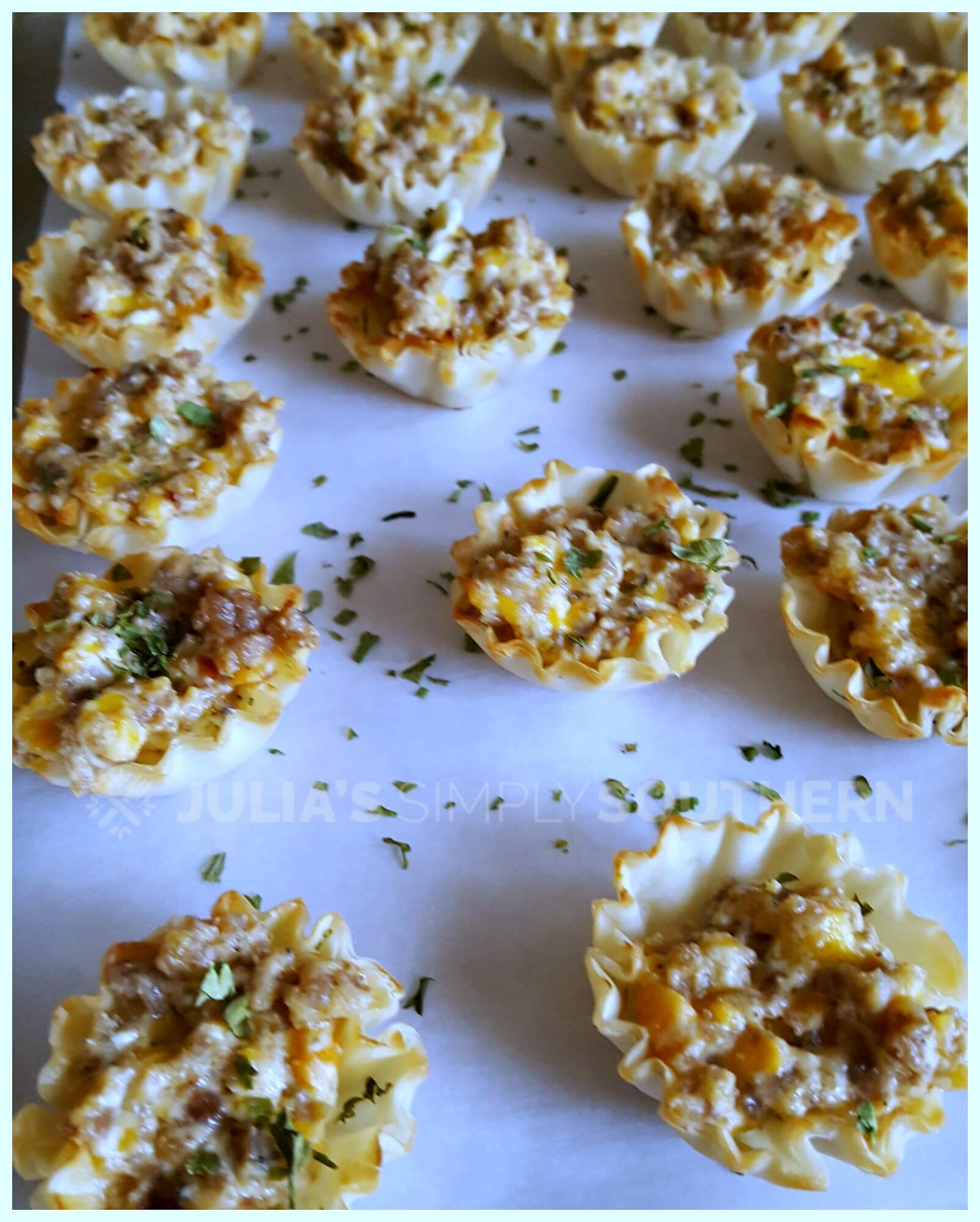 Easy holiday finger foods with Jimmy Dean Sausage and fillo cups