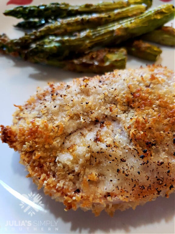 Panko Parmesan Baked Pork Chops "Fried" Julias Simply Southern