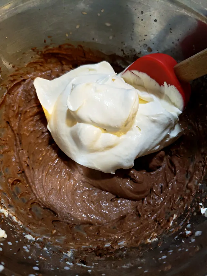 combining ingredients for no bake dessert
