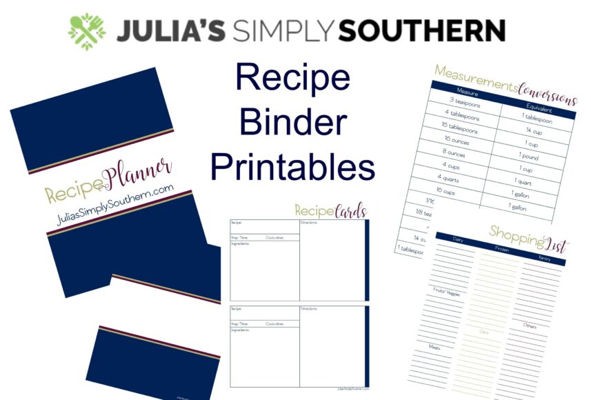 Free Printables, Recipe Binder Organizer