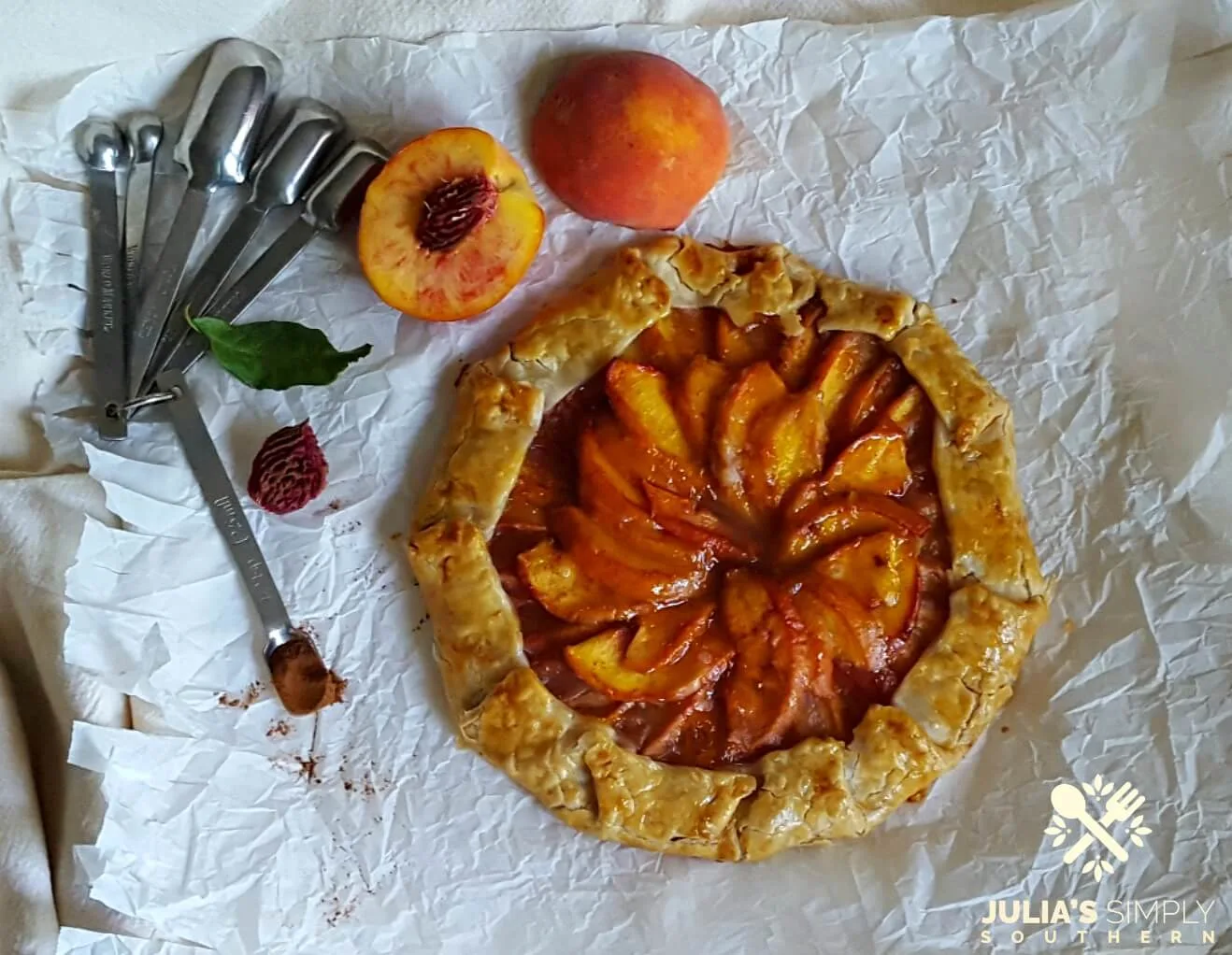 Easy dessert using fresh peaches - Peach Galette - Julia's Simply Southern
