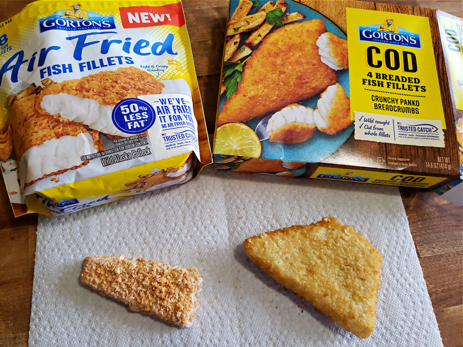 Gorton's Fish air fryer and cod filets with panko breading