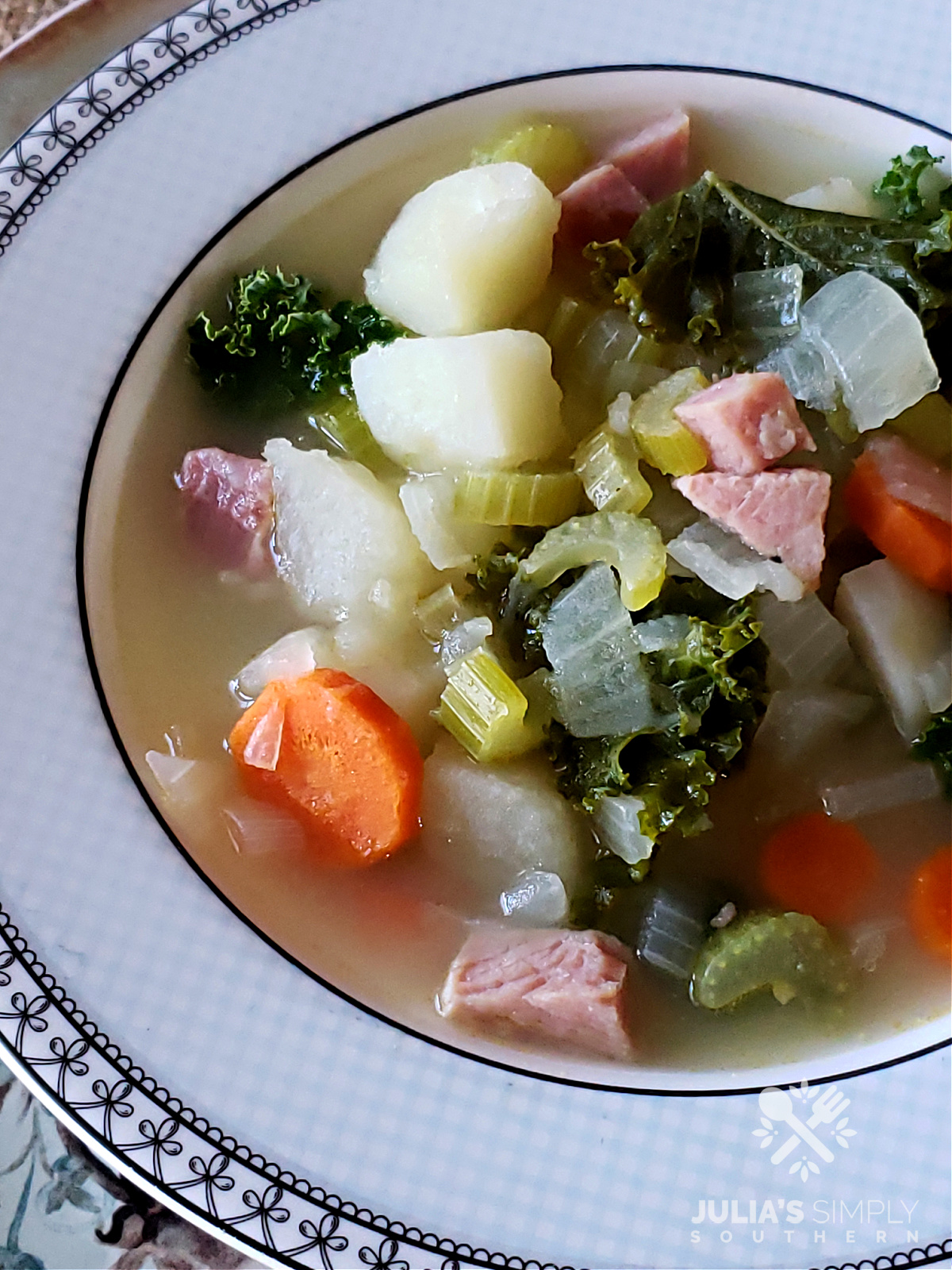 Ham Potato Kale Soup Recipe Julias Simply Southern