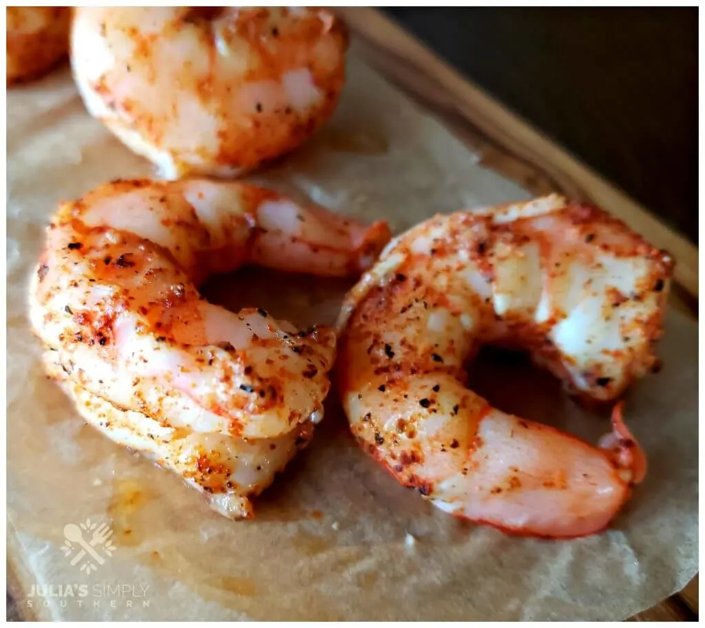 Beautiful blackened roasted Carolina shrimp