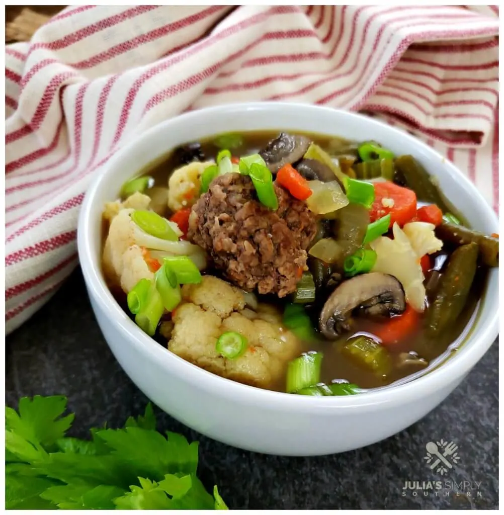 Ground beef meatball soup recipe - easy