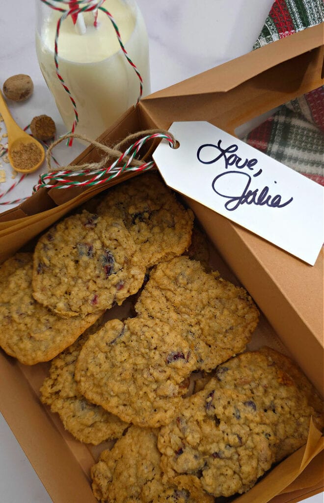 Christmas cookies homemade in a gift box