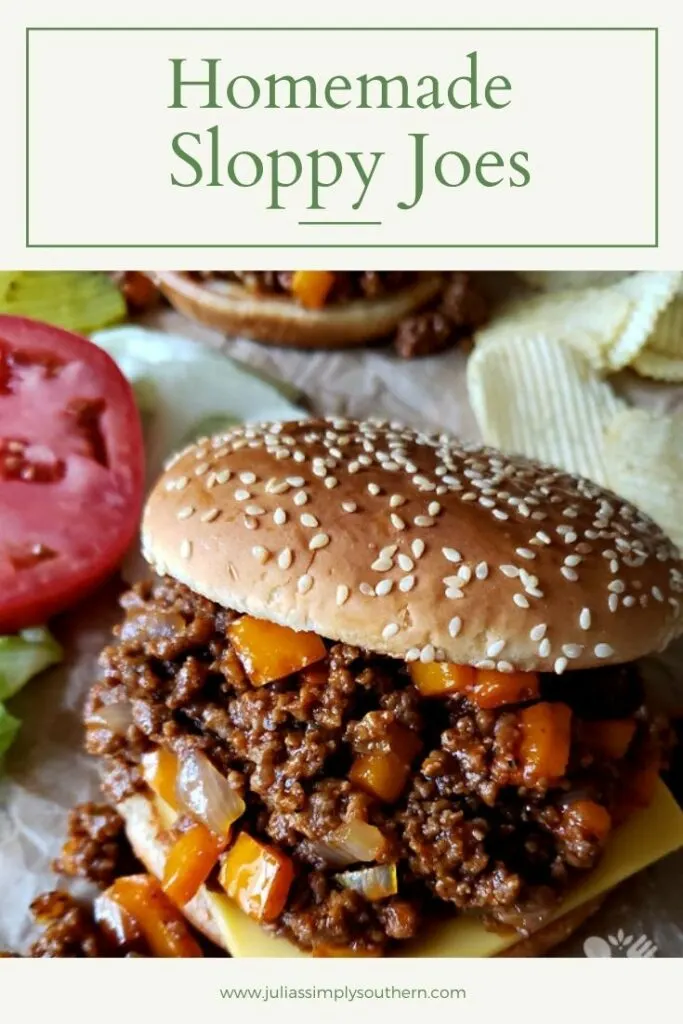 Pinterest graphic - Sloppy Joes recipe