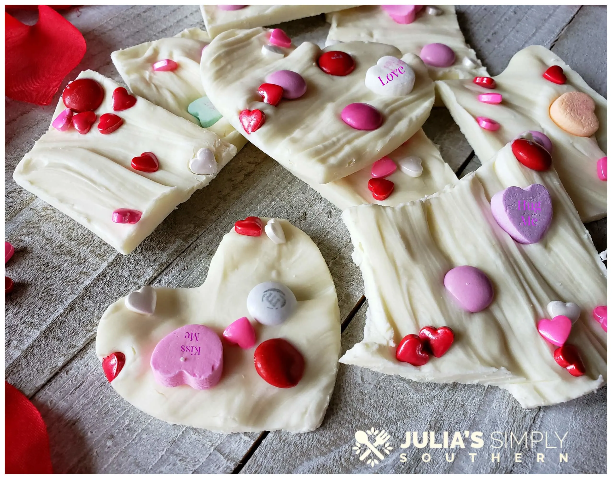 Easy bark candy treats for Valentine's Day