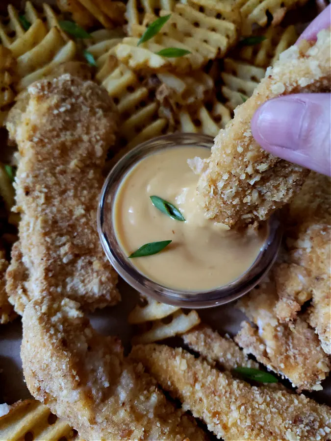 Chick-fil-a sauce with homemade chicken tenders