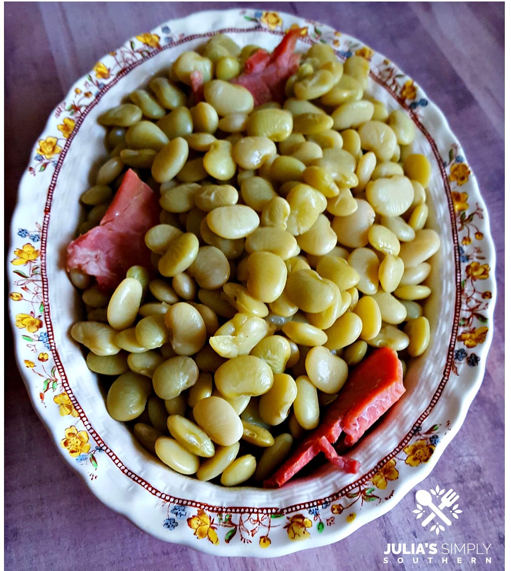 Delicious Southern Green Baby Lima Beans using fresh beans